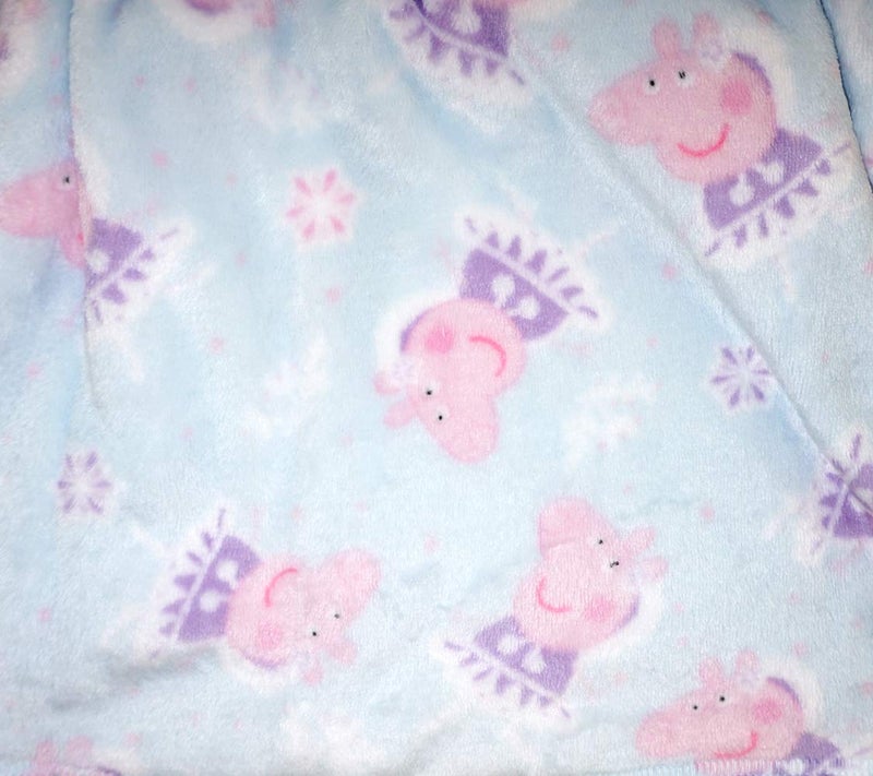 Peppa Pig روب نوم بنات بيبا بيغ بغطاء رأس من قماش الفليس المخملي، أكوا، 3T - Image 3